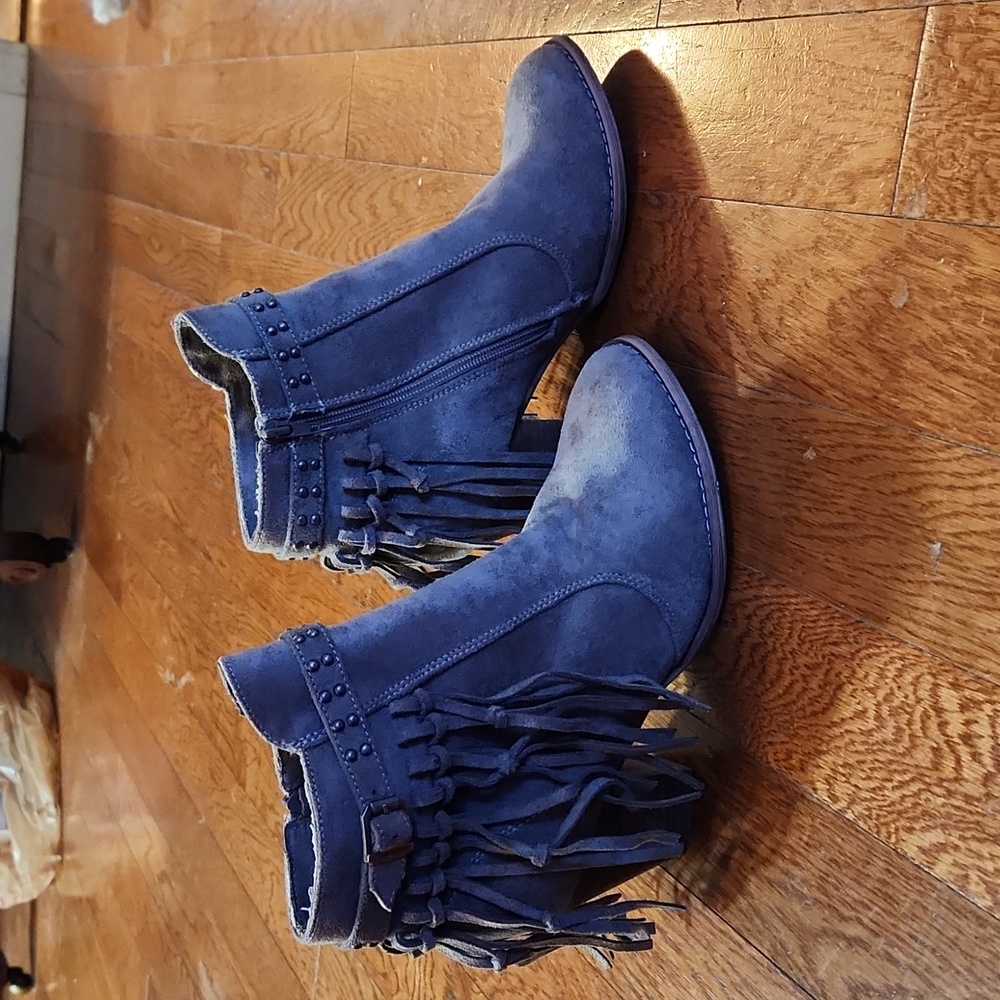 Ankle booties with fringe - Never worn!